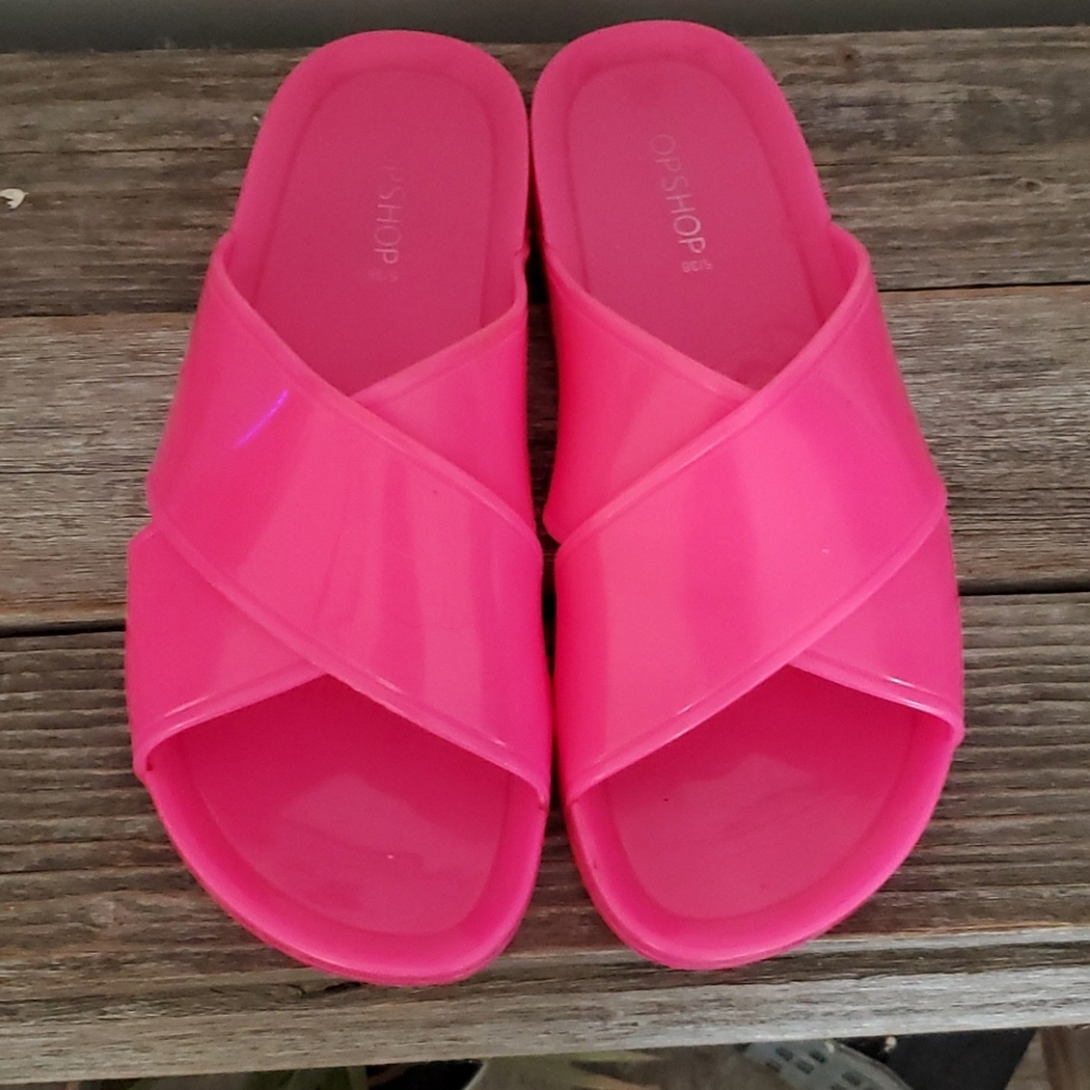 Topshop Pink Jelly Slides